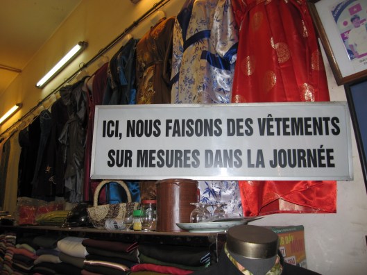 A  silk fabric shop in Hanoi.