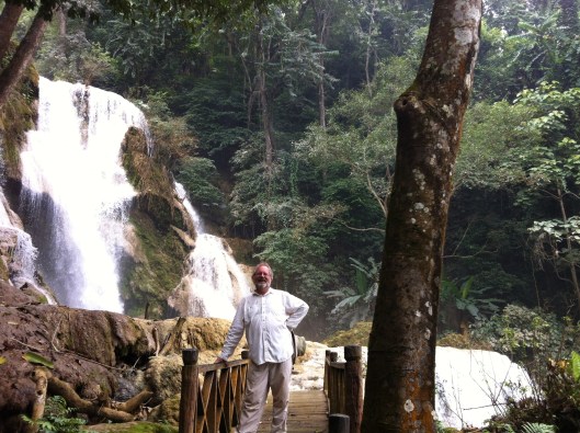 At the head of the Kuang Si Falls in Luang Prabang. Wish you were here...