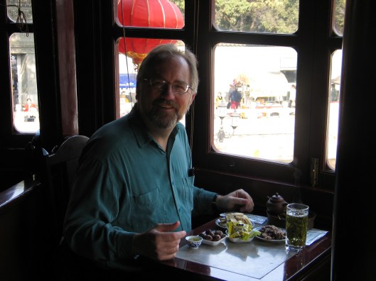 At the Huxingting Tea House in Shanghai, 2007.