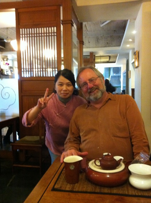 With my De Ye Cha Chi tea teacher in Taipei.
