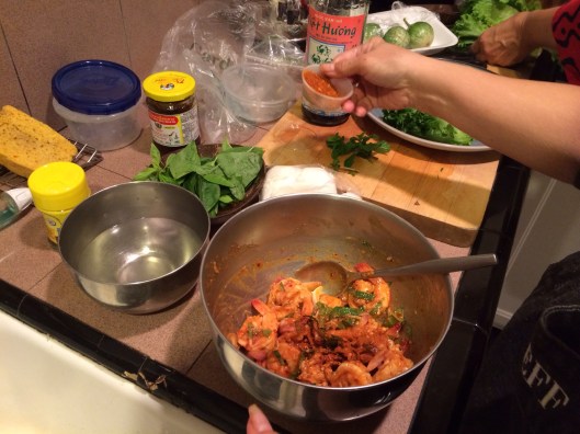 Ready for the herbs and mixing.