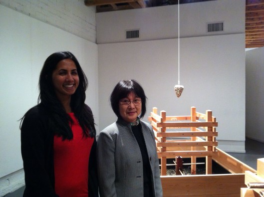 Violinist Shalini Vijayan and artist Mineko Grimmer.