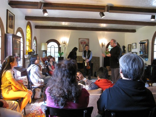 At Schoenberg's house introducing his Phantasy for Vietnamese players in 2010