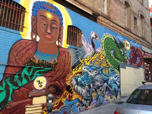 A mural on the wall of Eastern Bakery in San Francisco.