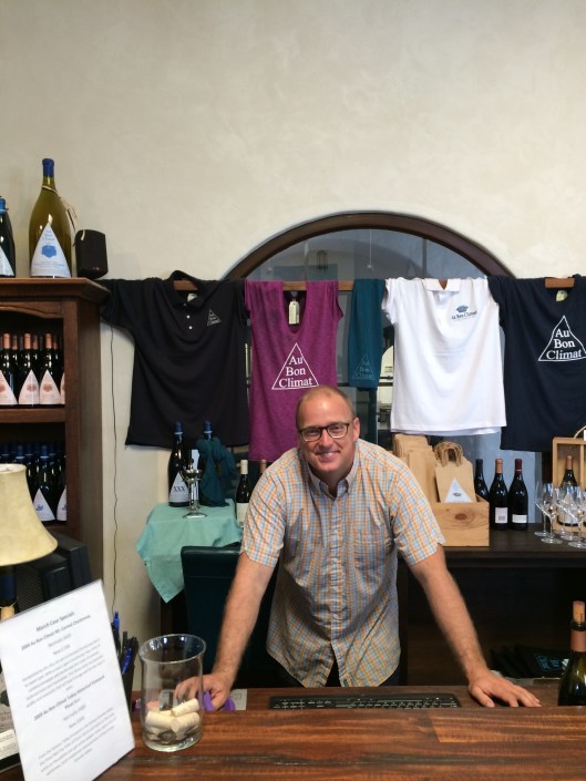 Colin of Au Bon Climat was helpful with tastes and tips.