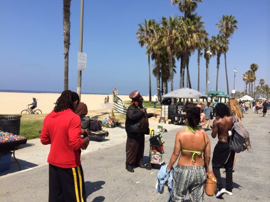 Imaginative street performers are everywhere on the Venice Beach.