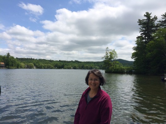 Jan at Lake Buel, the site of the Red Fox Music Camp from long, long ago.