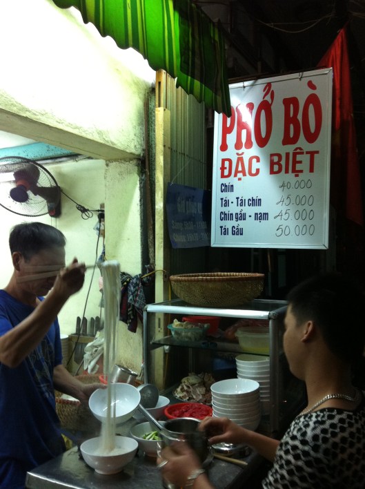 The best Pho Bo in Hanoi is at Happy Noodle.