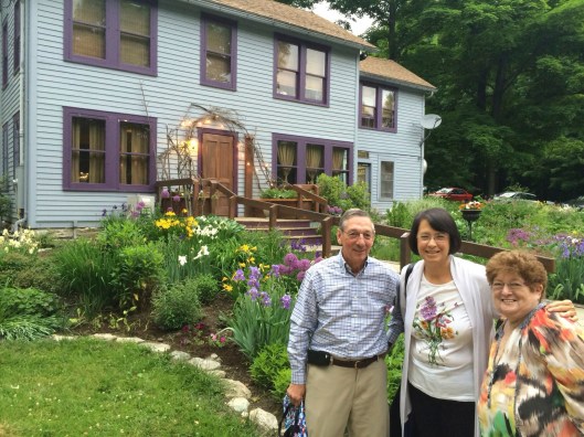 Jan with her aunt and uncle at John Andrews Restaurant.