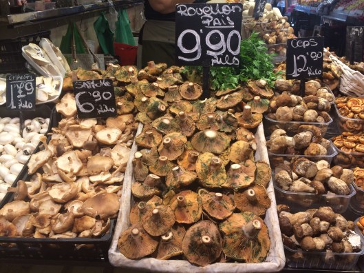 Mushrooms at La Boqueria Market.
