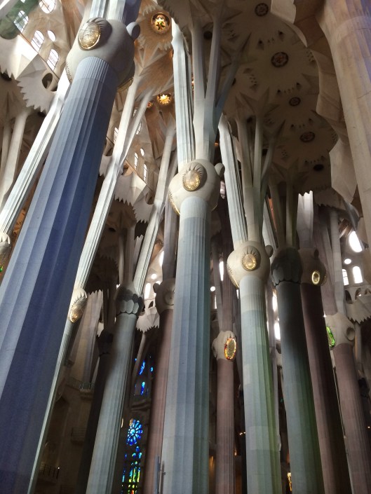 Inside Gaudi's Sagrada Familia.