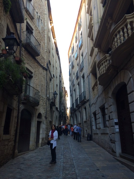 Jan next to the Jewish Museum in Girona.