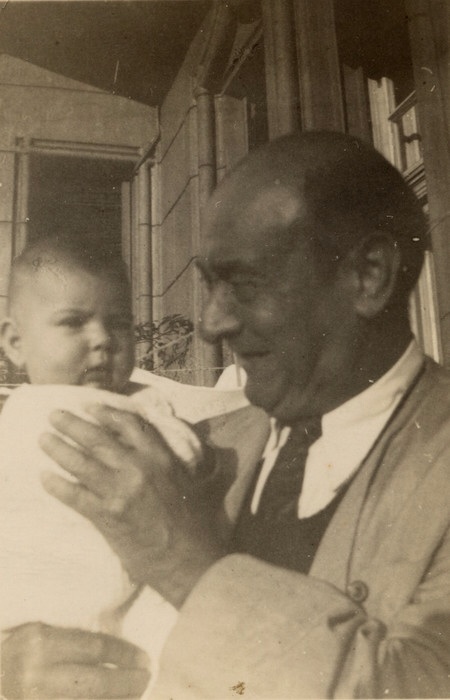 Our friend Nuria with her father Arnold Schoenberg.