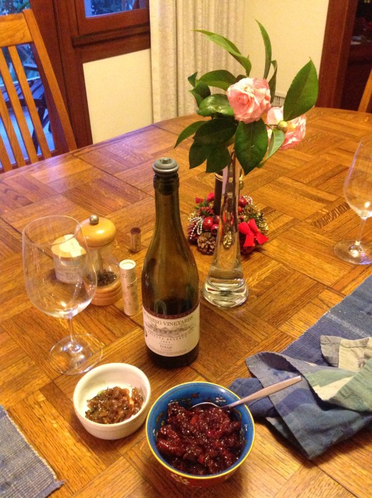 Holiday sides on our dinner table.