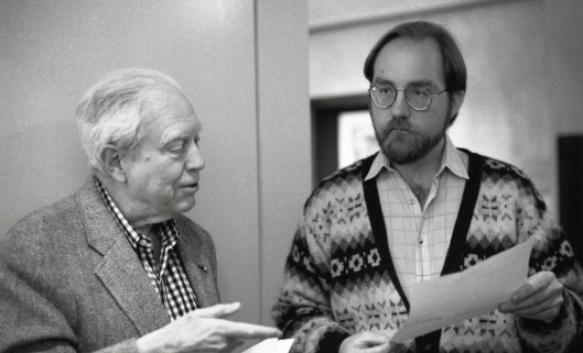 With Elliott at the Getty Center in the 1980s, photo by Betty Freeman.