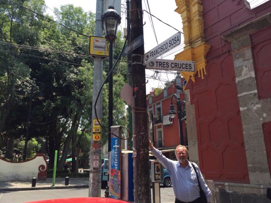 A corner of memory: Chavez lived on Tres Cruces in Coyoacan.