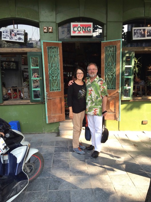 Outside Cong CaPhe next to St. Joseph's.