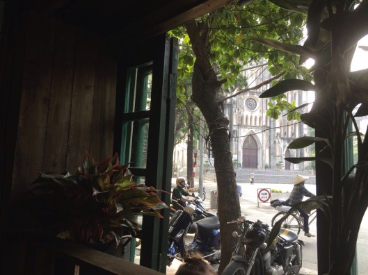 A marvelous view from inside Cong CaPhe.