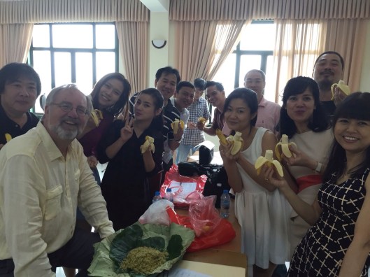 A happy rehearsal break.