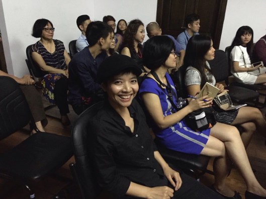 A radiant smile from Kimngoc Tran after hearing the Hanoi New Music Ensemble.