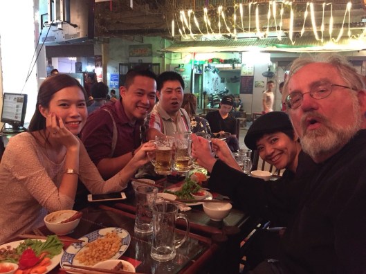 Beer toasting Vietnamese style!