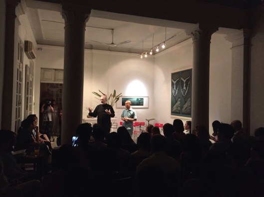 Pre-concert talk at the Manzi Art Space.