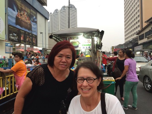 Jan and our lovely host at one end of New Lane.