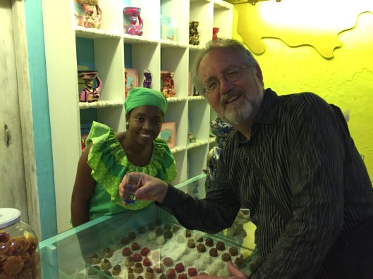 My first taste of aguardiente at Milagros Dulce.