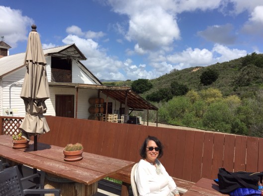 Jan at the picnic tables of Foxen.