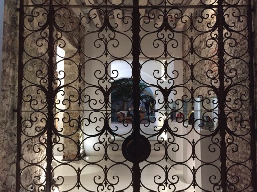 A ironwork web of grating in Cartagena.
