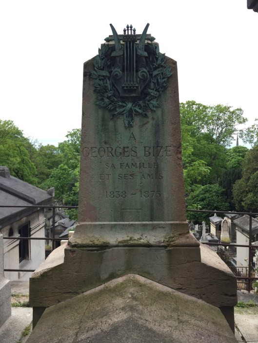 The grave of Georges Bizet at the Pere Lachaise Cemetery.
