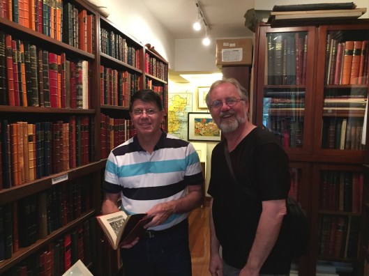 In Hong Kong's best rare book store doing research with historian Yves Azaimar.