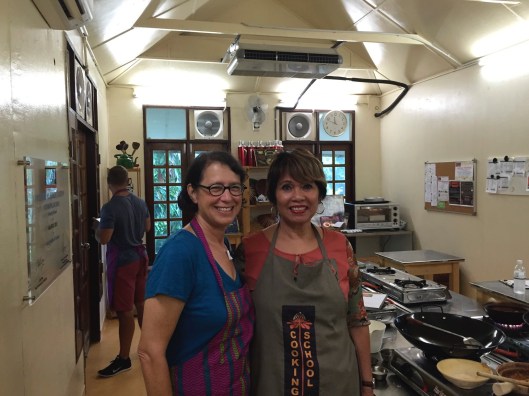 Jan with our teacher on a steamy hair day.