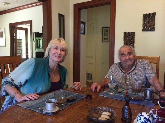 Friends Heidi Lesemann and Bill Kraft at our Malaysian lunch.