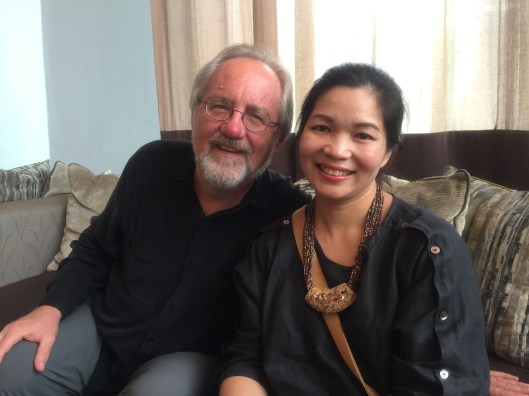 With Tran Thu Thủy, my Vietnamese tutor, upon arriving in Hanoi.