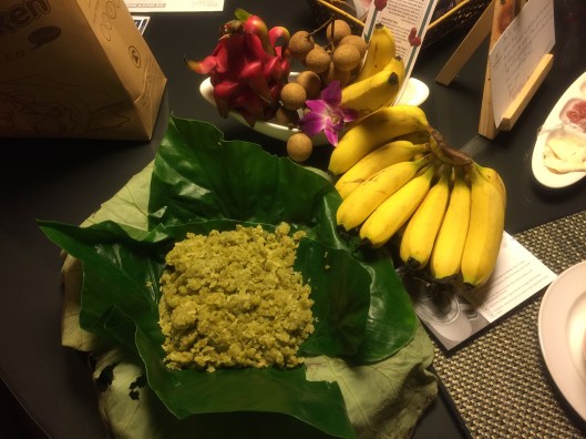 Autumn Moon young rice wrapped with bananas.