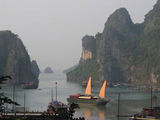 The view of the bay from the top of the cave.