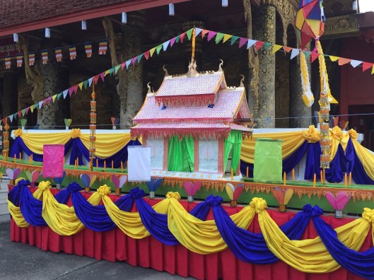 Beautiful draping adorns this float.